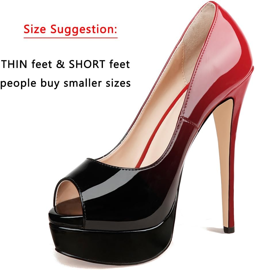6-Inch Stiletto Peep Toe Platform Pumps