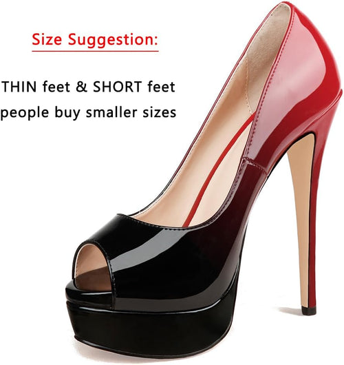6-Inch Stiletto Peep Toe Platform Pumps