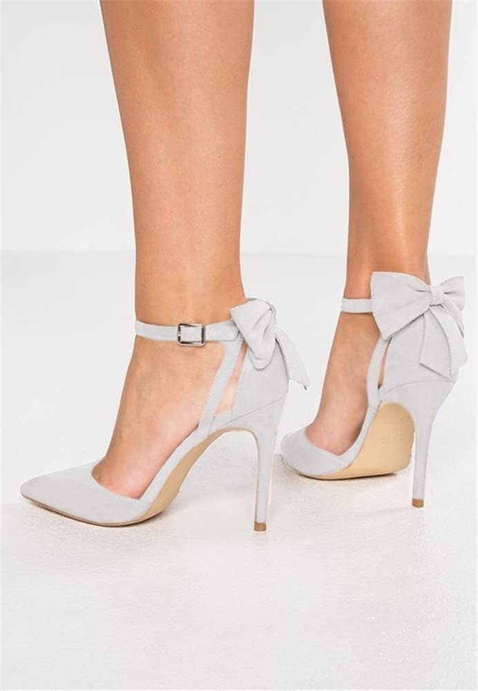 Sexy Bow Tie Back Ankle Strap Dress Pumps