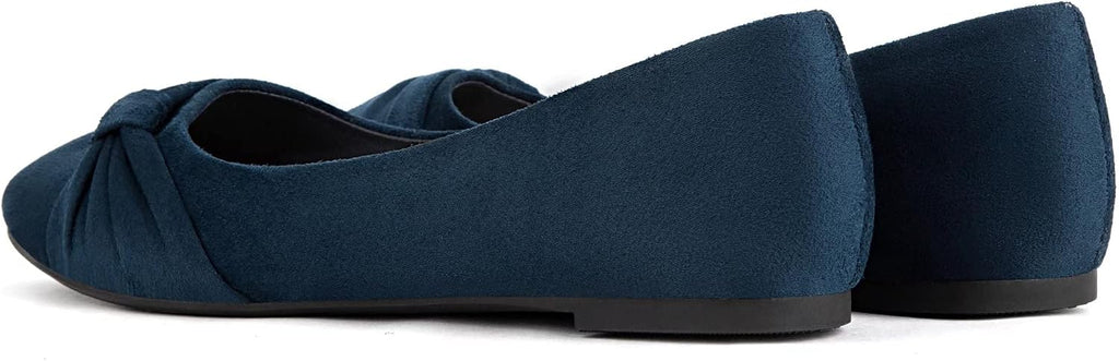 Faux Suede Round Toe Slip-On Ballet Flats