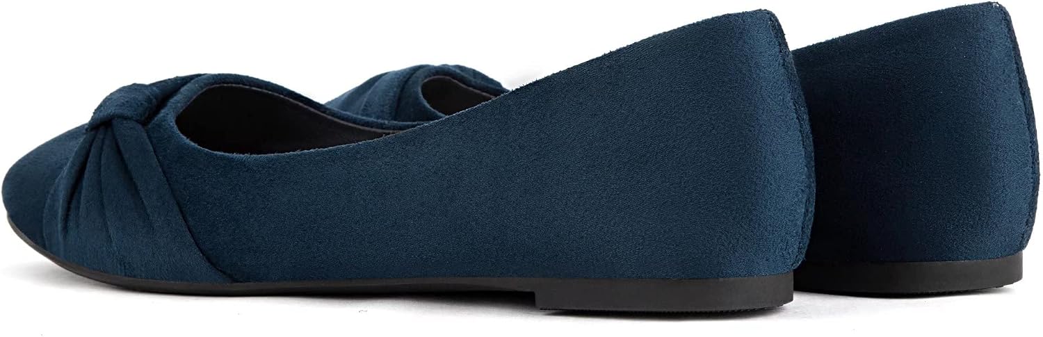 Faux Suede Round Toe Slip-On Ballet Flats