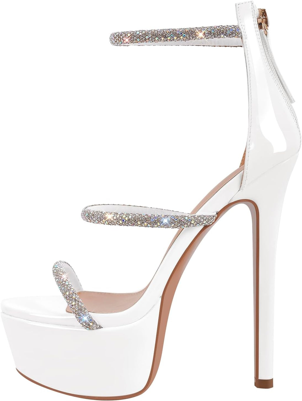 Rhinestone Crystal Strap Platform Stiletto Sandals