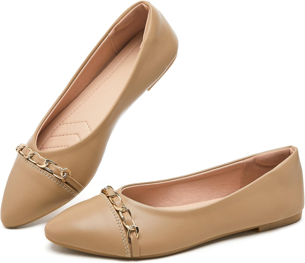 PU Leather Pointed Toe Slip-On Loafer Flats