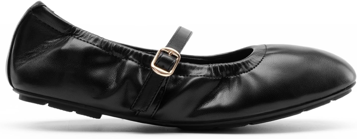 Foldable Square Toe Mary Jane Ballet Flats