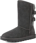 Mid Calf Fuzzy Buckle Winter Boots