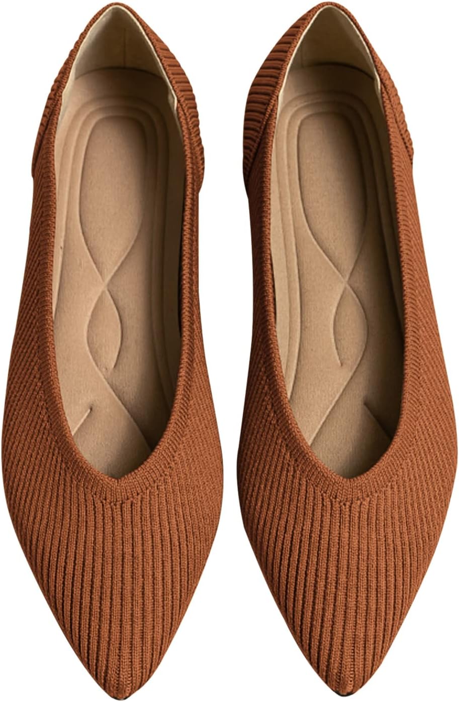 Pointed Toe Knit Slip-On Dressy Flats