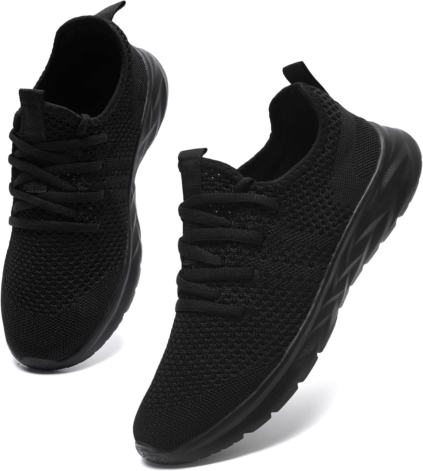Lightweight Breathable Black Sports Running Trainers