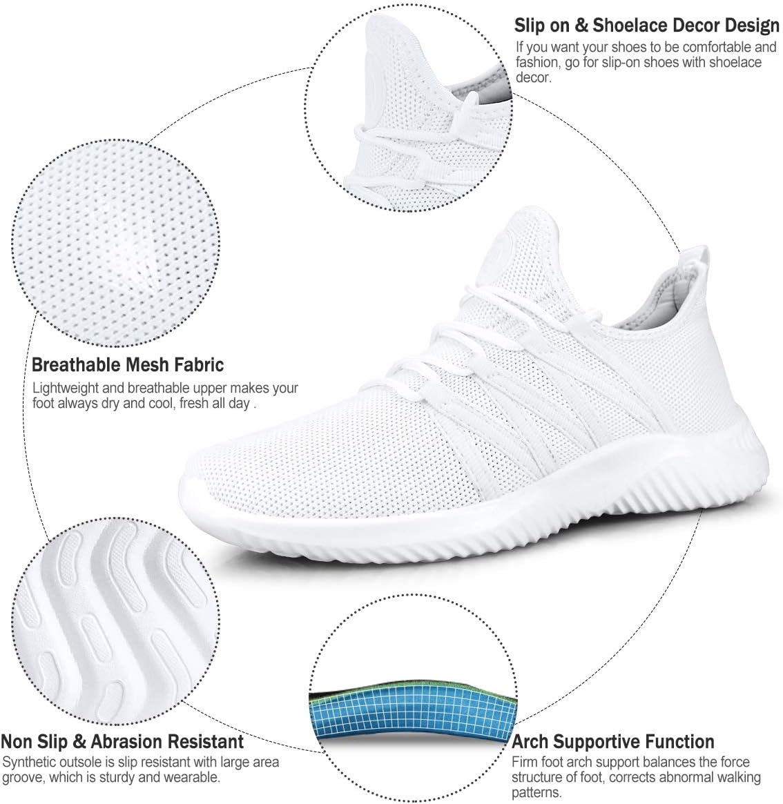 Non-Slip Lightweight Slip-On Running Shoes