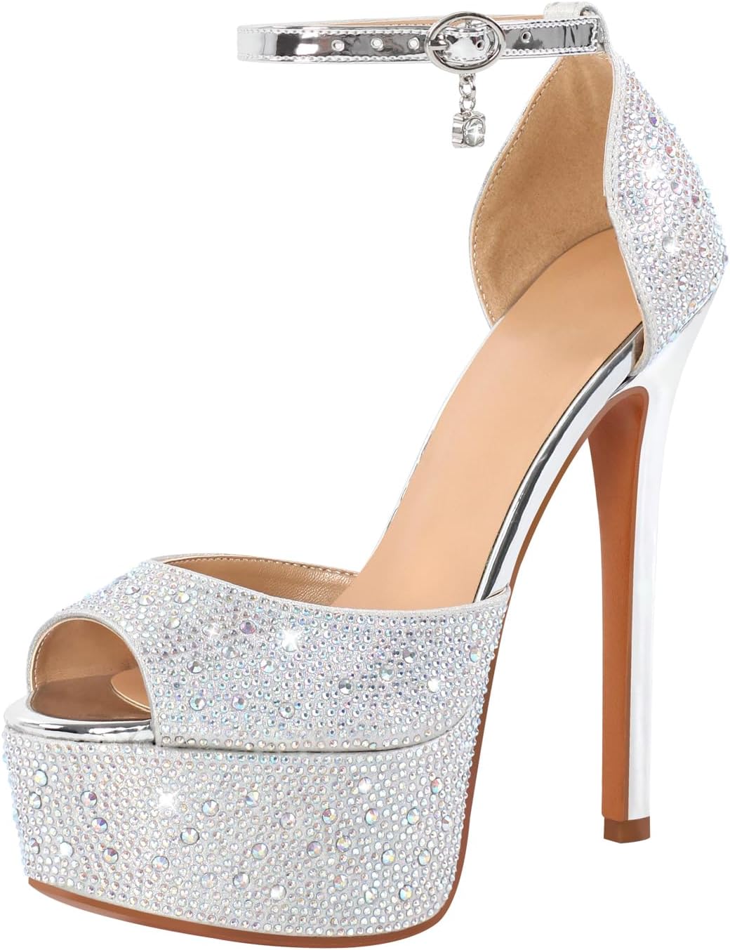 Round Open Toe Clear Platform High Heel Sandals