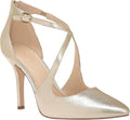 Pointed Toe Crossed Strap Zip Stiletto Pumps