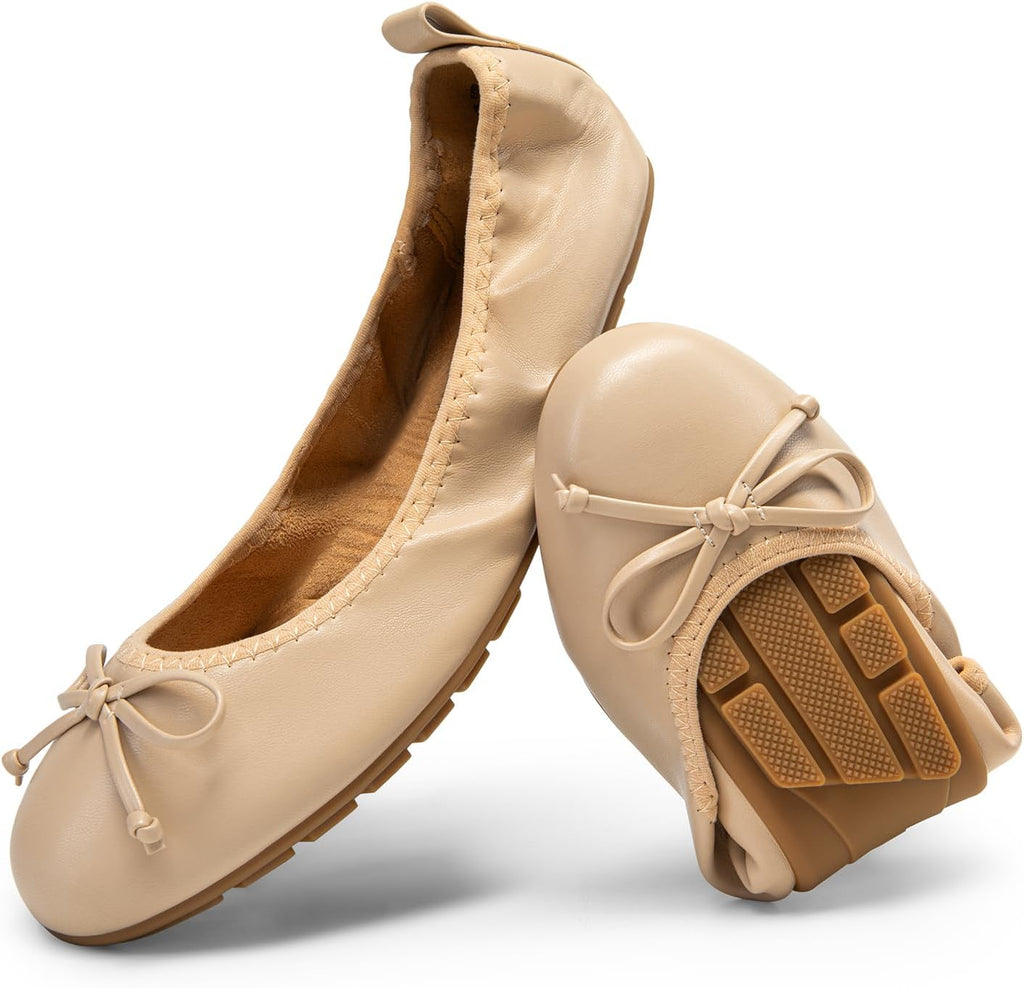 Foldable Bowknot Round Toe Ballet Flats