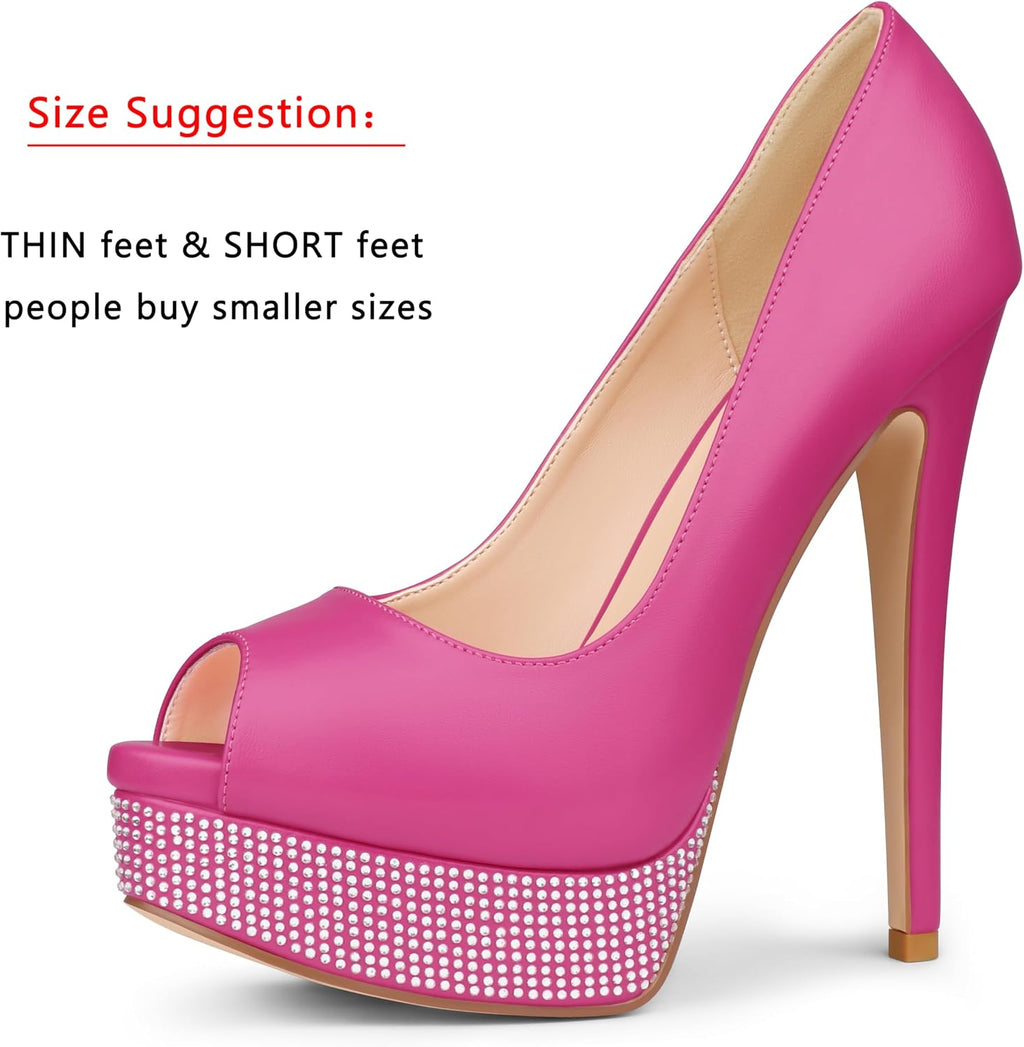 Platform Stiletto 6-Inch Peep Toe Dress Heels