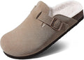 Fur Lined Suede Cork Footbed Slip-On Winter Clogs