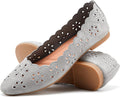 Black PU Leather Round Toe Ballet Flats with Eyelets