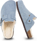Suede Buckle Slide Sandal with Arch Support
