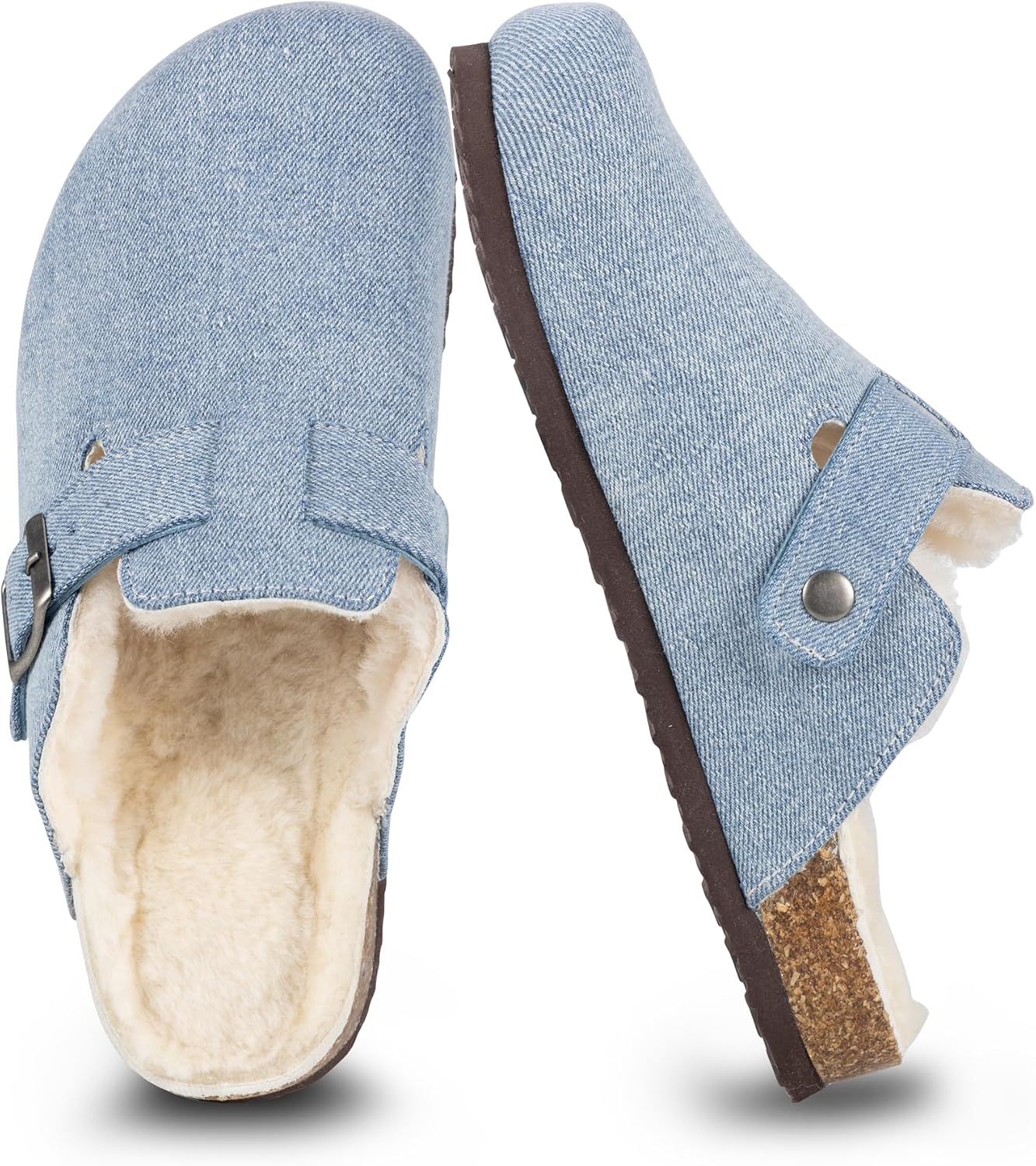 Suede Buckle Slide Sandal with Arch Support