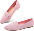 Faux Suede Pointed Toe Loafer Penny Flat